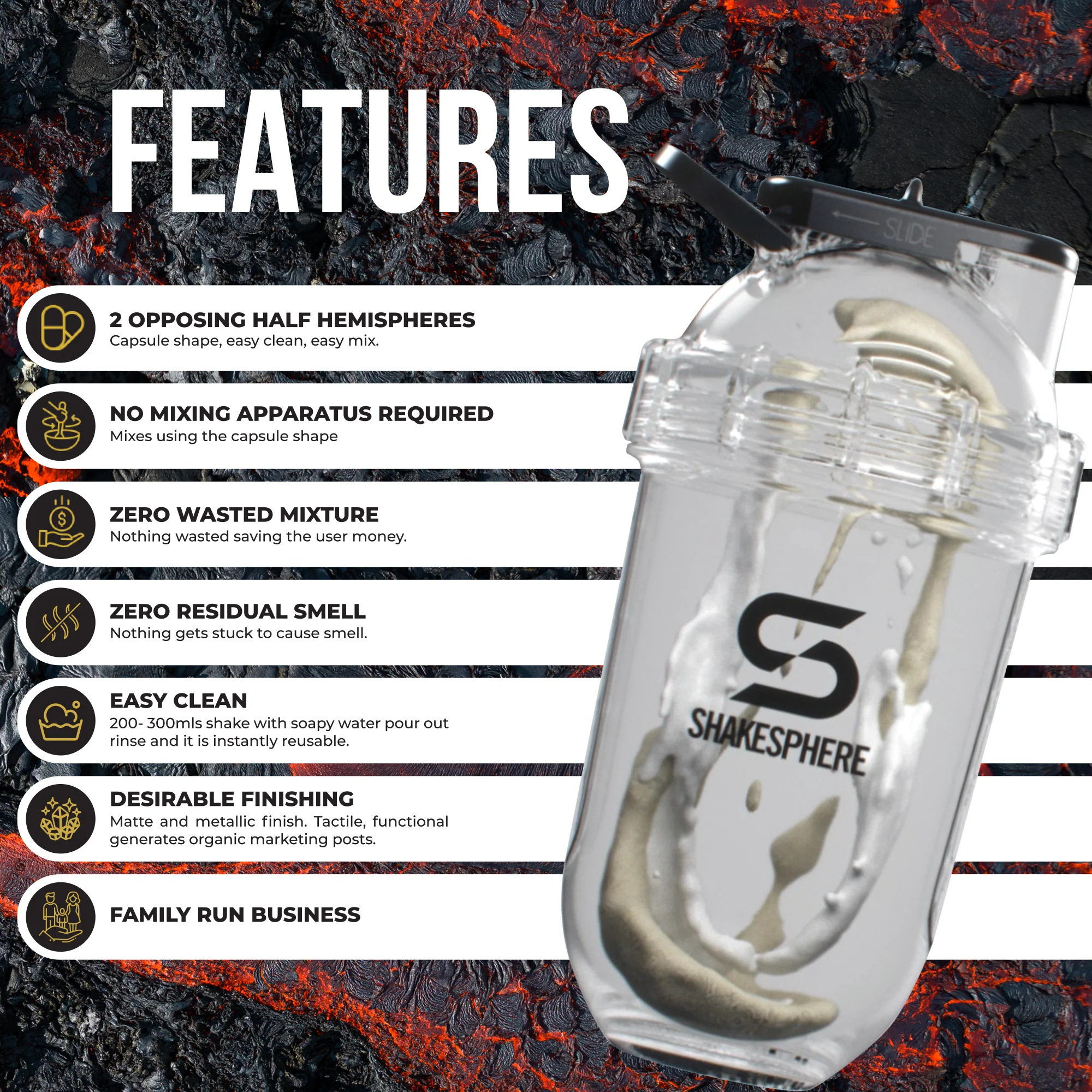 Protein shaker bottle 700mls "Tumbler Original" Rose Gold/White Logo - Image 17